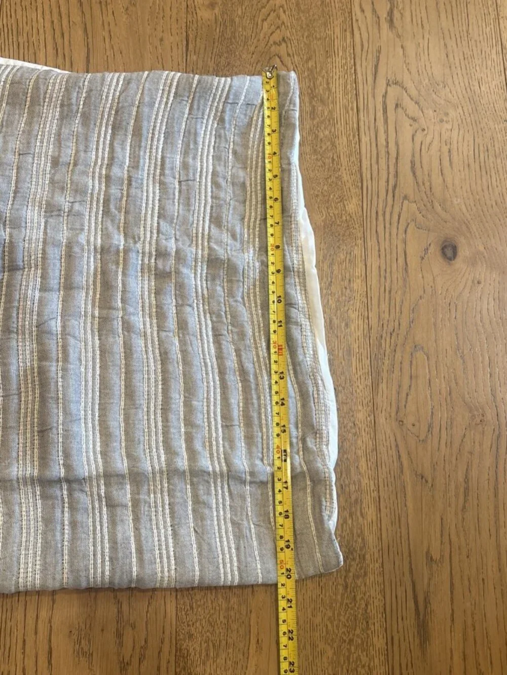Pair of 2x Hearth & Hand w Magnolia One Textured Stripe King Pillow Sham Gray